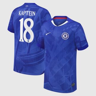 Chelsea Cup Nike Home Stadium Shirt 2025-26 - Kids with Kaptein 18 printing