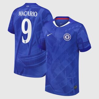 Chelsea Cup Nike Home Stadium Shirt 2025-26 - Kids with Macario 9 printing