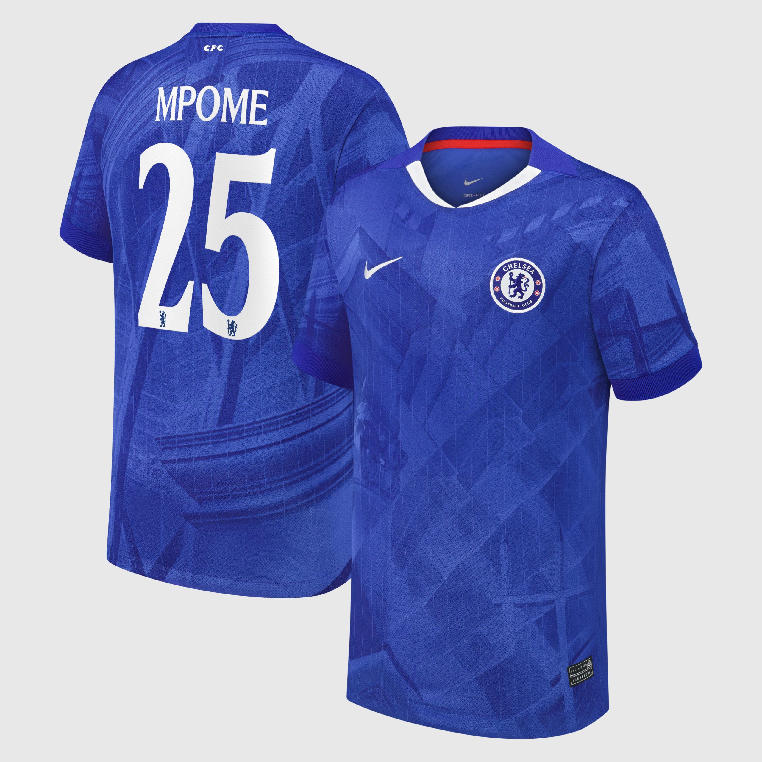 Chelsea Cup Nike Home Stadium Shirt 2025-26 - Kids with Mpome 25 printing