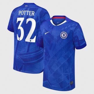 Chelsea Cup Nike Home Stadium Shirt 2025-26 - Kids with Potter 32 printing