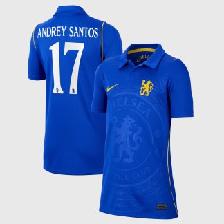 Chelsea Cup Nike Home Stadium Shirt 2026-27 - Kids with Andrey Santos 17 printing