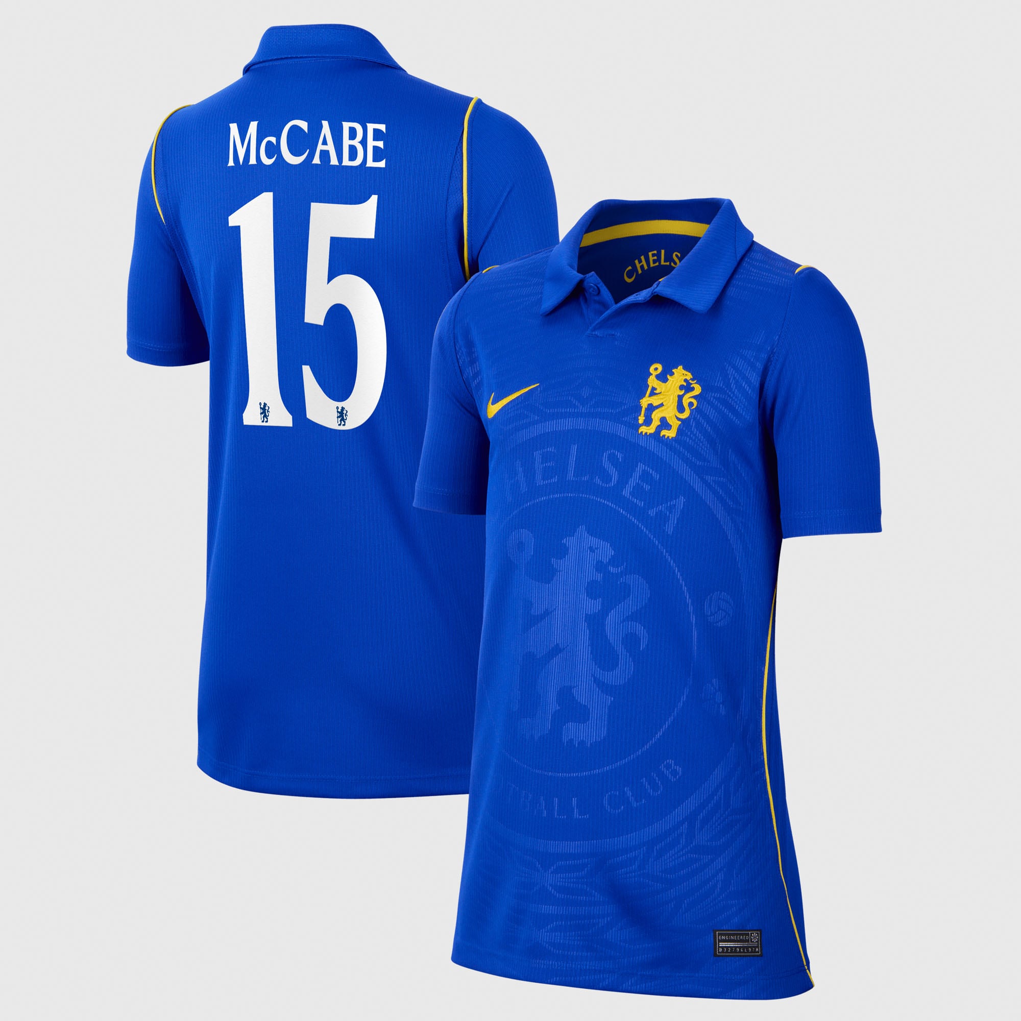 Chelsea Cup Nike Home Stadium Shirt 2026-27 - Kids with McCabe 15 printing