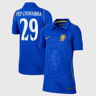 Chelsea Cup Nike Home Stadium Shirt 2026-27 - Kids with Pep Chavarria 29 printing