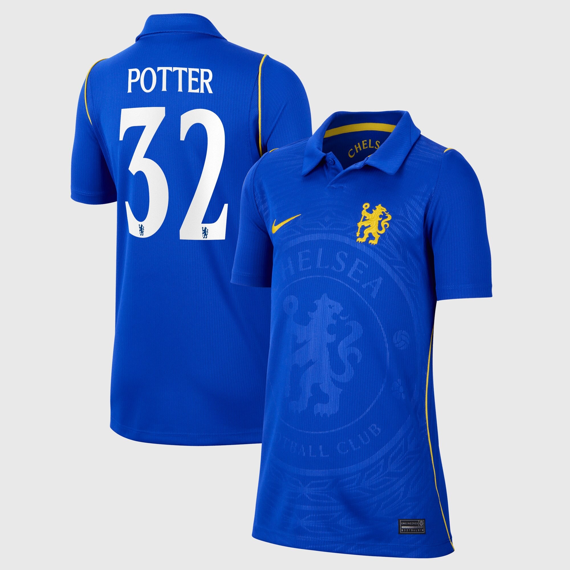Chelsea Cup Nike Home Stadium Shirt 2026-27 - Kids with Potter 32 printing