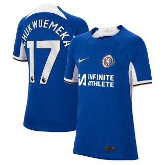 Chelsea Home Stadium Sponsored Shirt 2023-24 - Kids with Chukwuemeka 17 printing