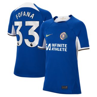 Chelsea Home Stadium Sponsored Shirt 2023-24 - Kids with Fofana 33 printing