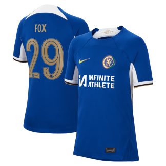 Chelsea Home Stadium Sponsored Shirt 2023-24 - Kids with Fox 29 printing