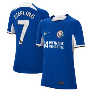 Chelsea Home Stadium Sponsored Shirt 2023-24 - Kids with Sterling 7 printing