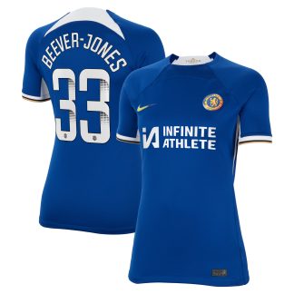 Chelsea Home Stadium Sponsored Shirt 2023-24 - Womens with Beever-Jones 33 WSL printing