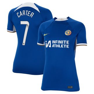 Chelsea Home Stadium Sponsored Shirt 2023-24 - Womens with Carter 7 WSL printing