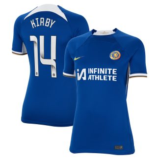 Chelsea Home Stadium Sponsored Shirt 2023-24 - Womens with Kirby 14 WSL printing