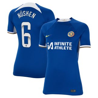 Chelsea Home Stadium Sponsored Shirt 2023-24 - Womens with Nüsken 6 WSL printing