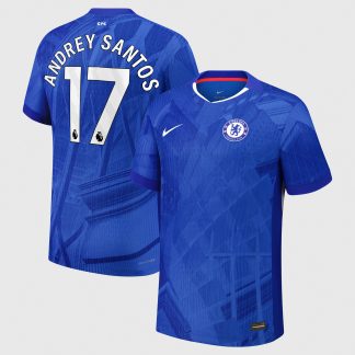 Chelsea Nike Dri-FIT ADV Home Match Shirt 2025-26 - Kids with Andrey Santos 17 printing