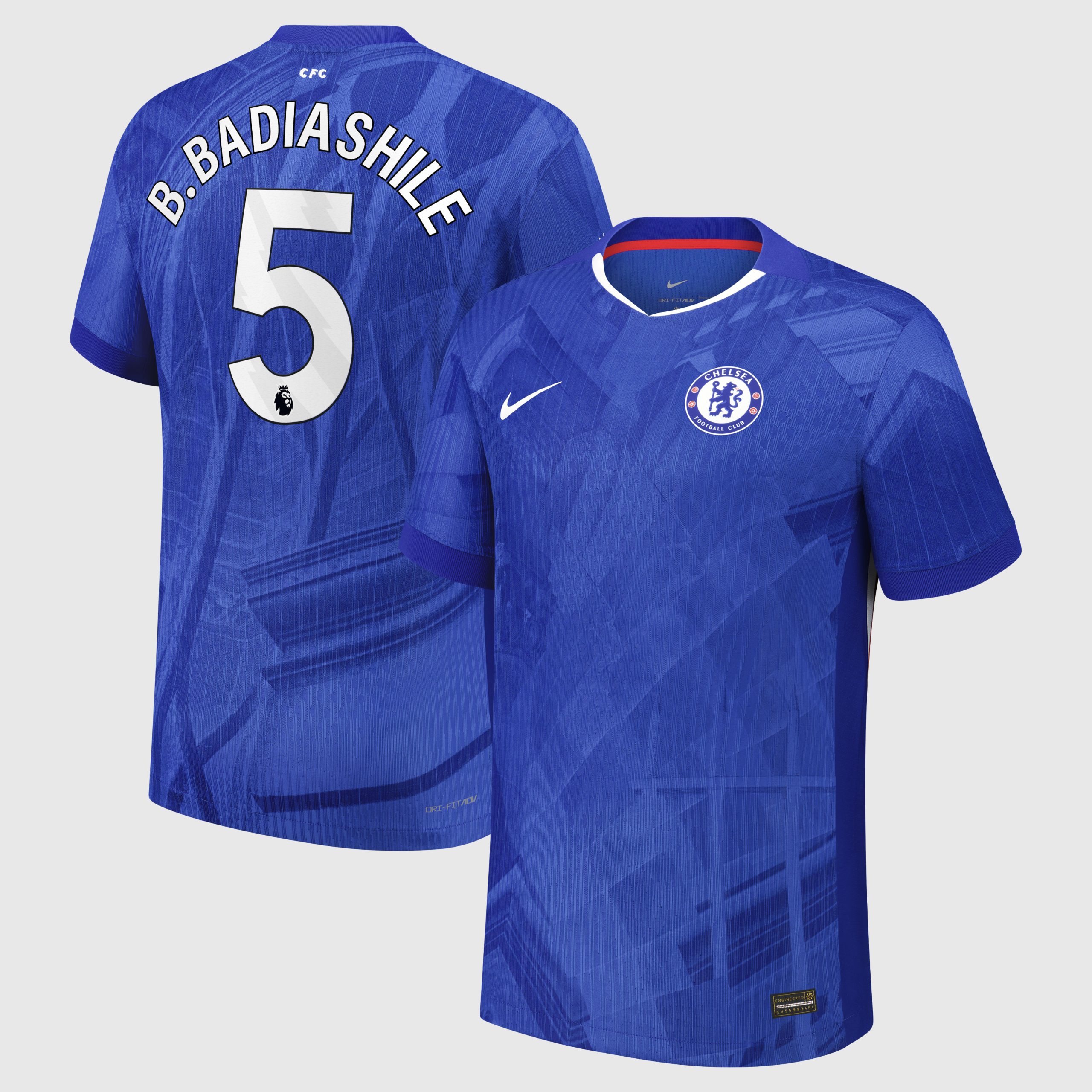 Chelsea Nike Dri-FIT ADV Home Match Shirt 2025-26 - Kids with B. Badiashile 5 printing