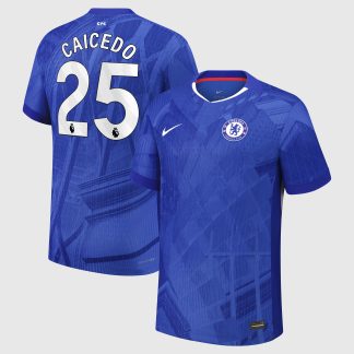 Chelsea Nike Dri-FIT ADV Home Match Shirt 2025-26 - Kids with Caicedo 25 printing