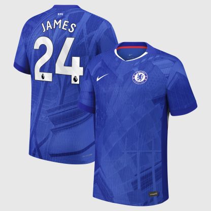 Chelsea Nike Dri-FIT ADV Home Match Shirt 2025-26 - Kids with James 24 printing