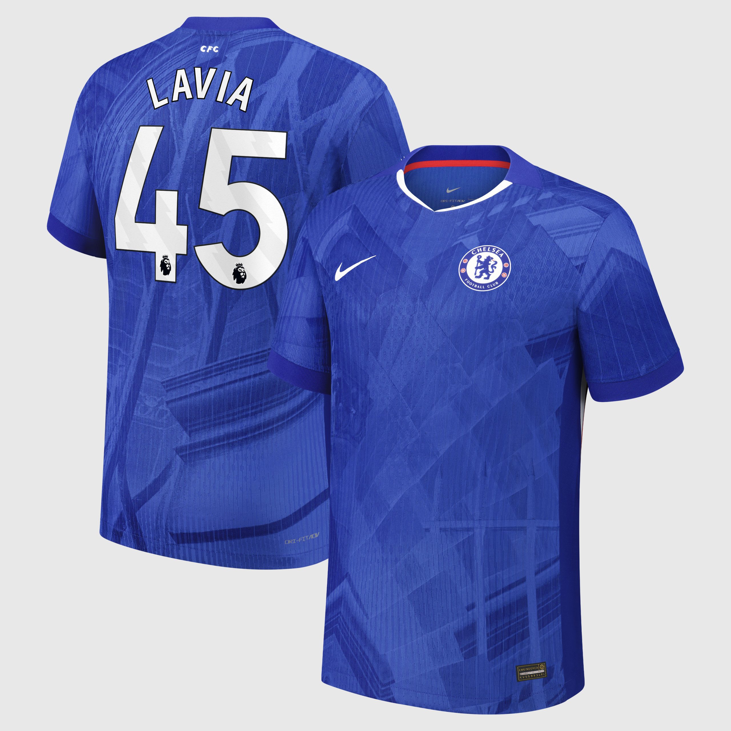 Chelsea Nike Dri-FIT ADV Home Match Shirt 2025-26 - Kids with Lavia 45 printing