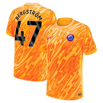 Chelsea Nike Goalkeeper Stadium Shirt 2024-25 - Kids with Bergström 47 printing