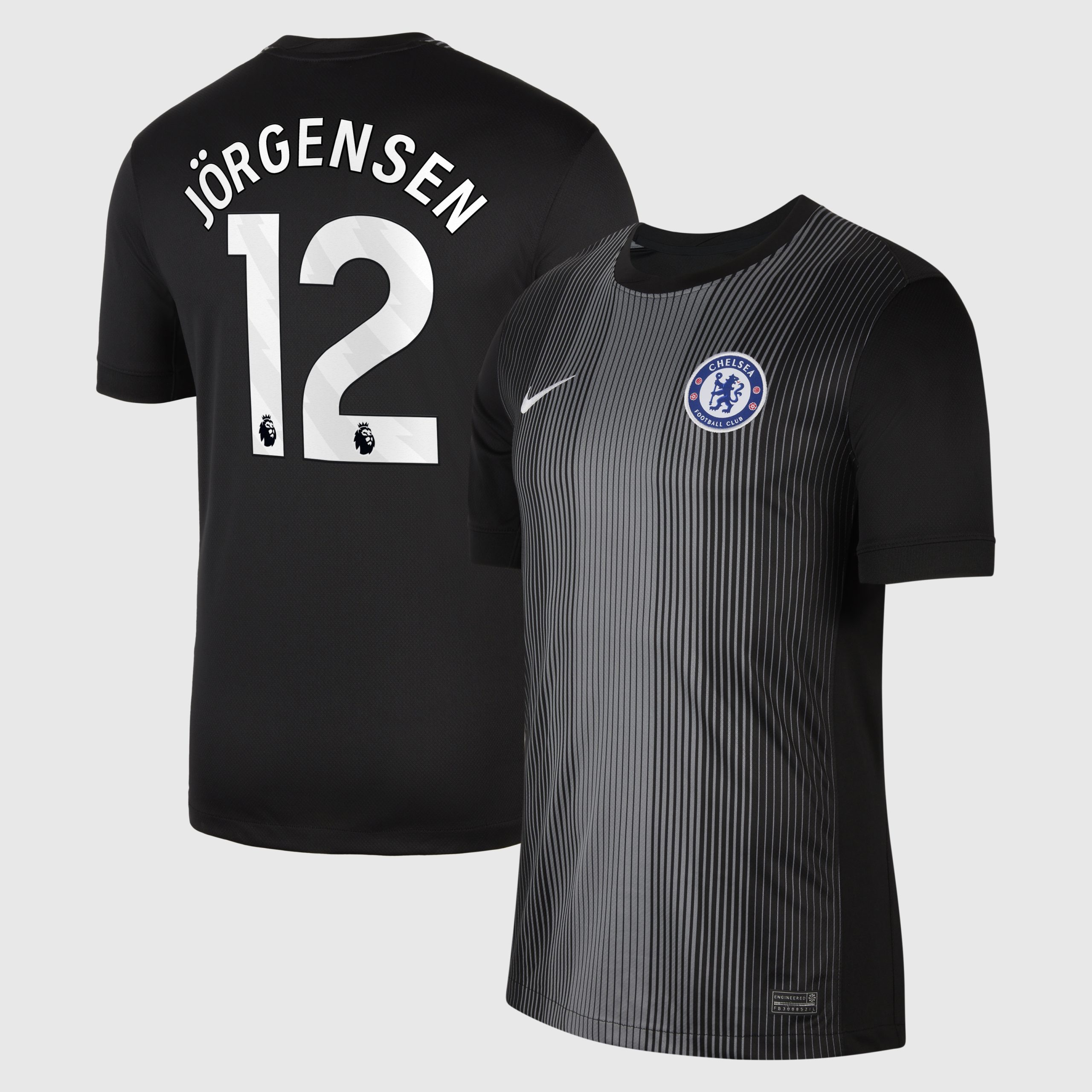 Chelsea Nike Goalkeeper Stadium Shirt 2025-26 - Kids with Jörgensen 12 printing