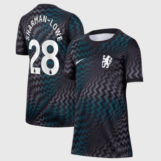Chelsea Nike Goalkeeper Stadium Shirt 2026-27 - Kids with Sharman-Lowe 28 printing