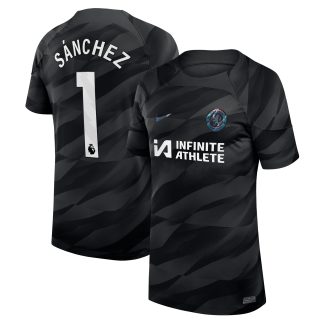 Chelsea Nike Goalkeeper Stadium Sponsored Shirt 2023-24 -Kids with Sánchez 1 printing