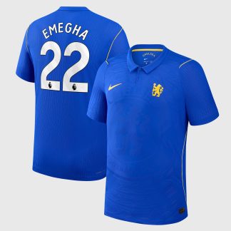 Chelsea Nike Home Aero-FIT Match Shirt 2026-27 - Kids with Emegha 22 printing