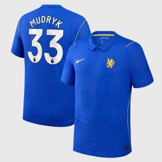 Chelsea Nike Home Aero-FIT Match Shirt 2026-27 - Kids with Mudryk 33 printing