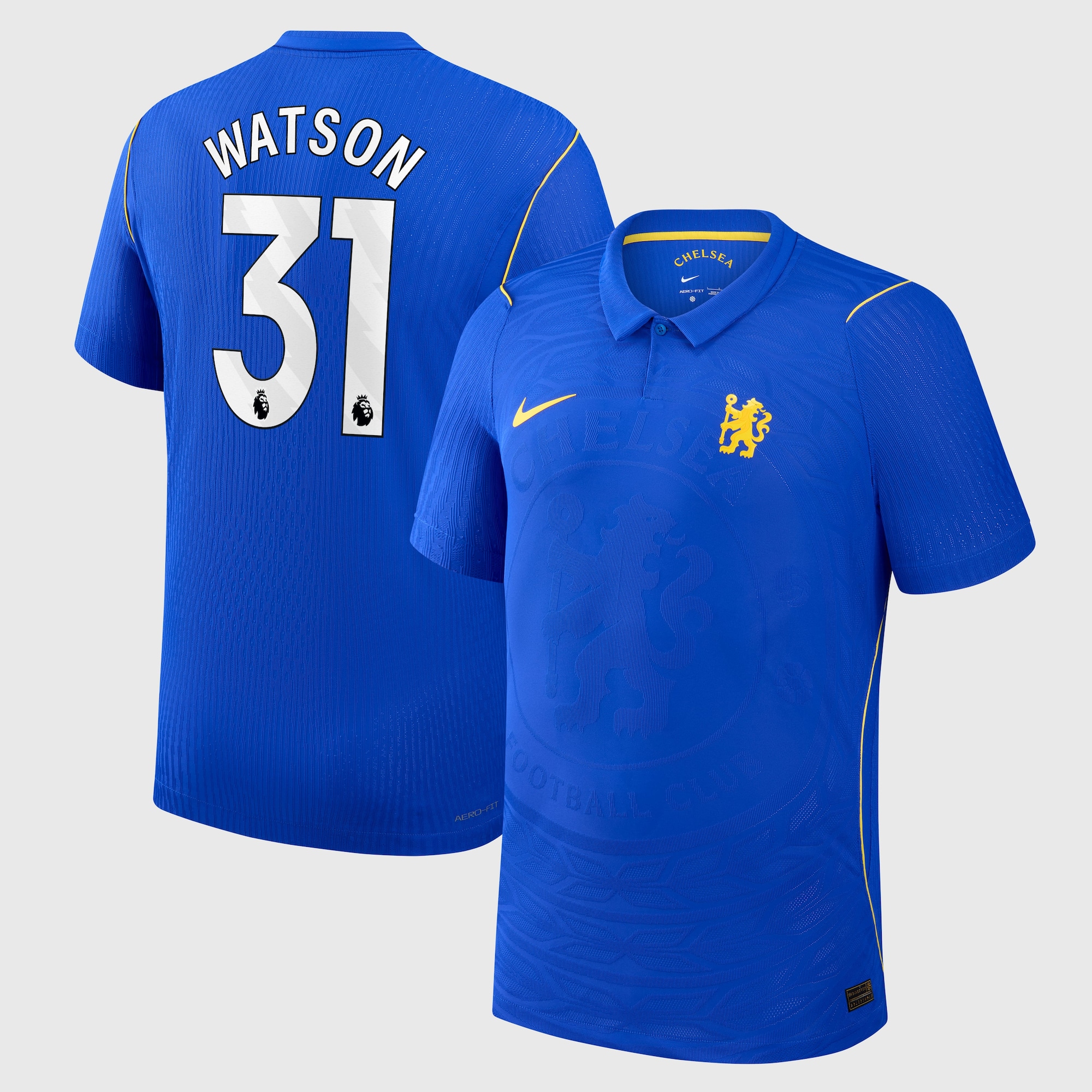 Chelsea Nike Home Aero-FIT Match Shirt 2026-27 - Kids with Watson 31 printing