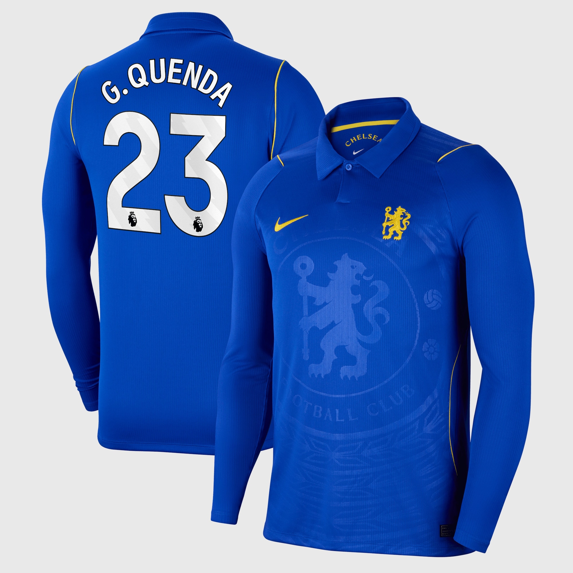 Chelsea Nike Home Stadium Long Sleeve Shirt 2026-27 - Kids with G.Quenda 23 printing