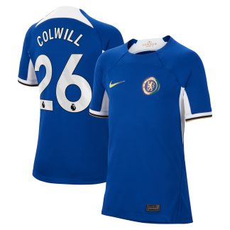 Chelsea Nike Home Stadium Shirt 2023-24 - Kids with Colwill 26 printing