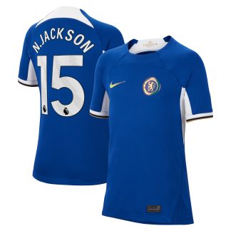 Chelsea Nike Home Stadium Shirt 2023-24 - Kids with N.Jackson 15 printing