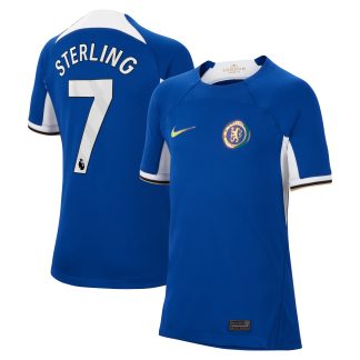 Chelsea Nike Home Stadium Shirt 2023-24 - Kids with Sterling 7 printing