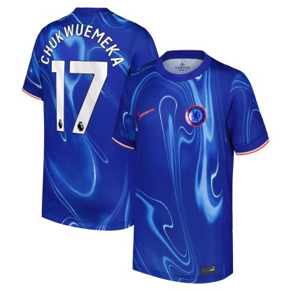 Chelsea Nike Home Stadium Shirt 2024-25 - Kids with Chukwuemeka 17 printing