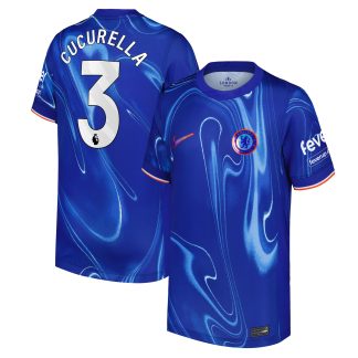 Chelsea Nike Home Stadium Shirt 2024-25 - Kids with Cucurella 3 printing