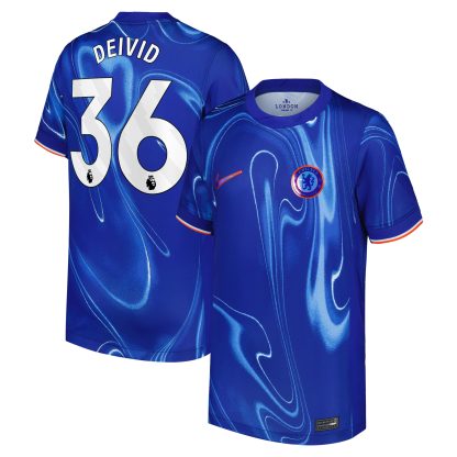 Chelsea Nike Home Stadium Shirt 2024-25 - Kids with Deivid 36 printing