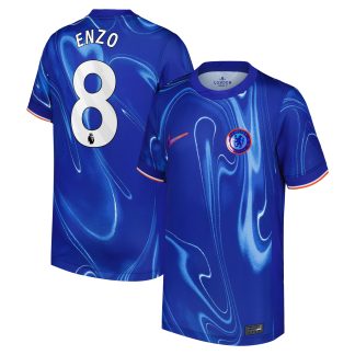 Chelsea Nike Home Stadium Shirt 2024-25 - Kids with Enzo 8 printing