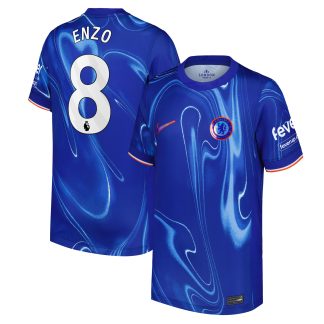 Chelsea Nike Home Stadium Shirt 2024-25 - Kids with Enzo 8 printing