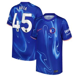 Chelsea Nike Home Stadium Shirt 2024-25 - Kids with Lavia 45 printing