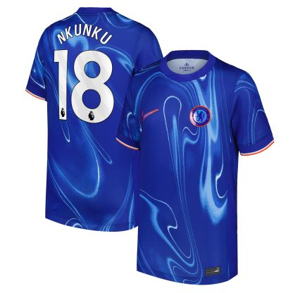 Chelsea Nike Home Stadium Shirt 2024-25 - Kids with Nkunku 18 printing