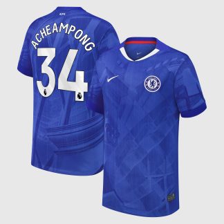 Chelsea Nike Home Stadium Shirt 2025-26 - Kids with Acheampong 34 printing