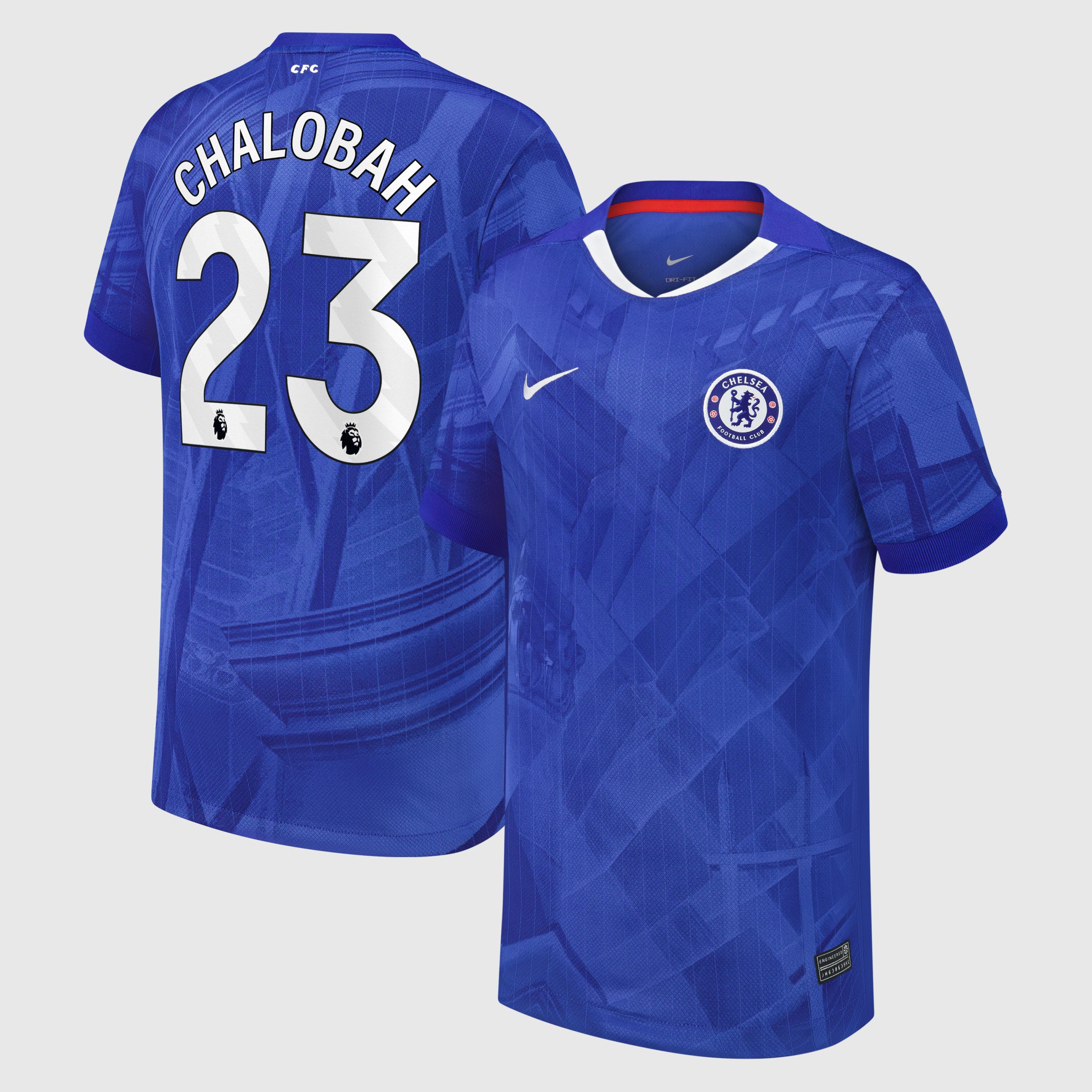 Chelsea Nike Home Stadium Shirt 2025-26 - Kids with Chalobah 23 printing