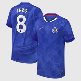 Chelsea Nike Home Stadium Shirt 2025-26 - Kids with Enzo 8 printing