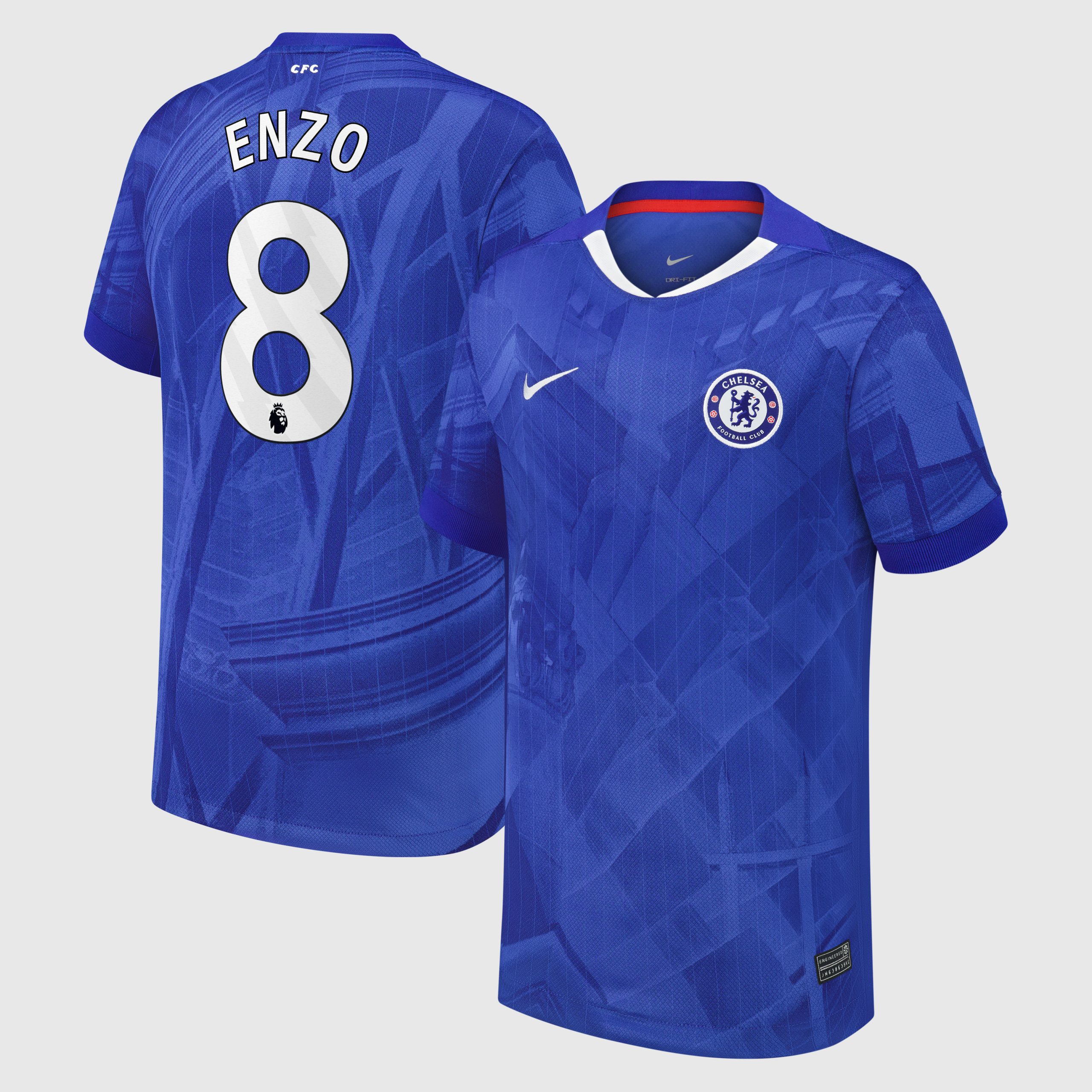 Chelsea Nike Home Stadium Shirt 2025-26 - Kids with Enzo 8 printing