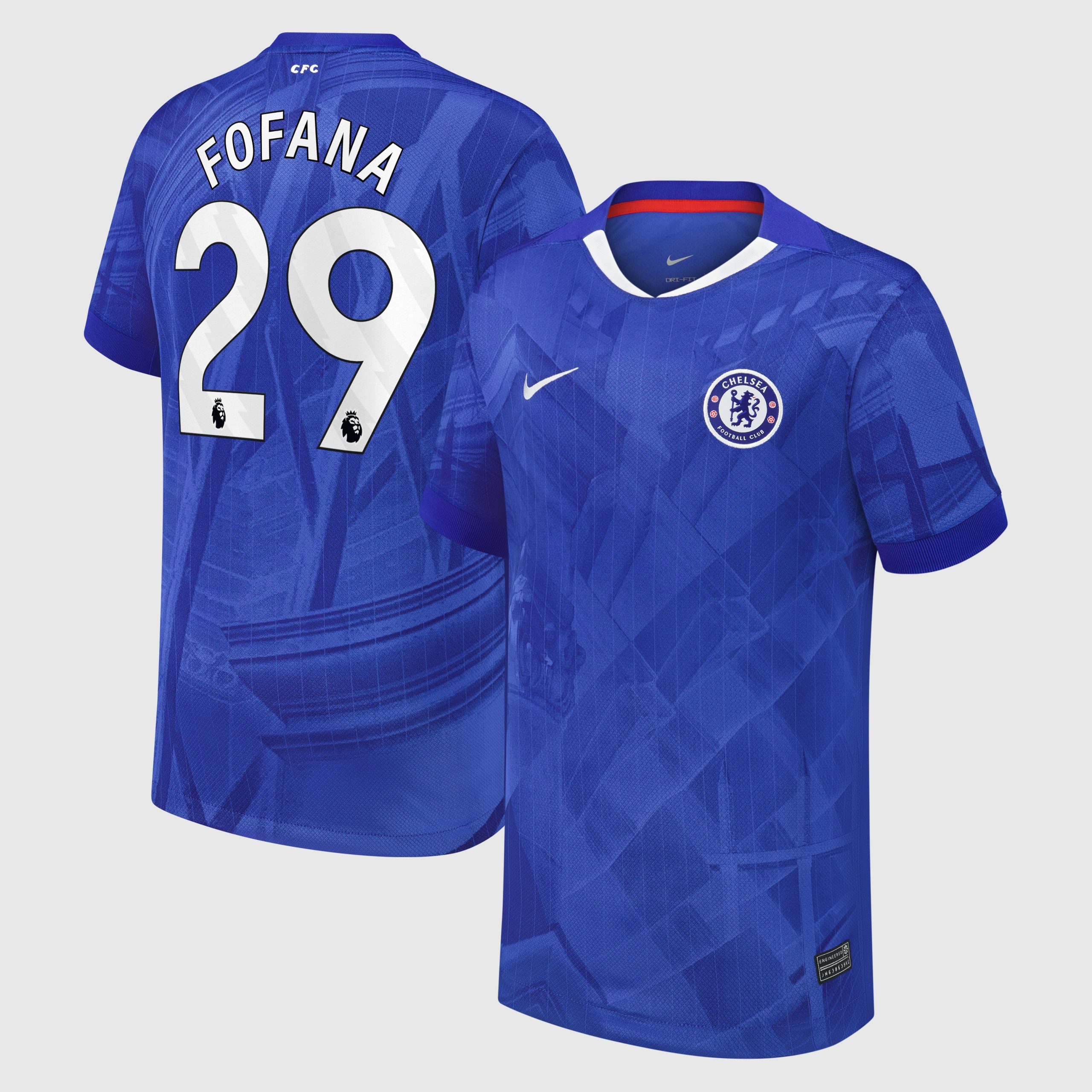 Chelsea Nike Home Stadium Shirt 2025-26 - Kids with Fofana 29 printing