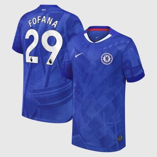 Chelsea Nike Home Stadium Shirt 2025-26 - Kids with Fofana 29 printing