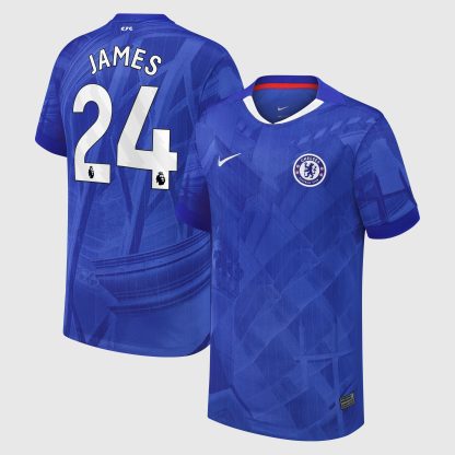 Chelsea Nike Home Stadium Shirt 2025-26 - Kids with James 24 printing