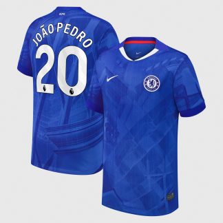 Chelsea Nike Home Stadium Shirt 2025-26 - Kids with João Pedro 20 printing