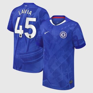 Chelsea Nike Home Stadium Shirt 2025-26 - Kids with Lavia 45 printing