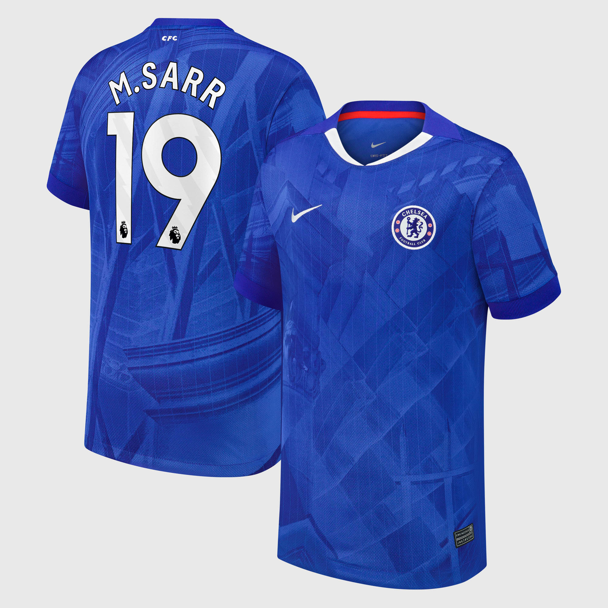 Chelsea Nike Home Stadium Shirt 2025-26 - Kids with M.Sarr 19 printing