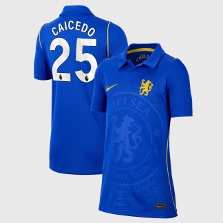 Chelsea Nike Home Stadium Shirt 2026-27 - Kids with Caicedo 25 printing